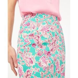 NWT J. Crew Factory Teal + Pink Floral Pencil Skirt Size 12